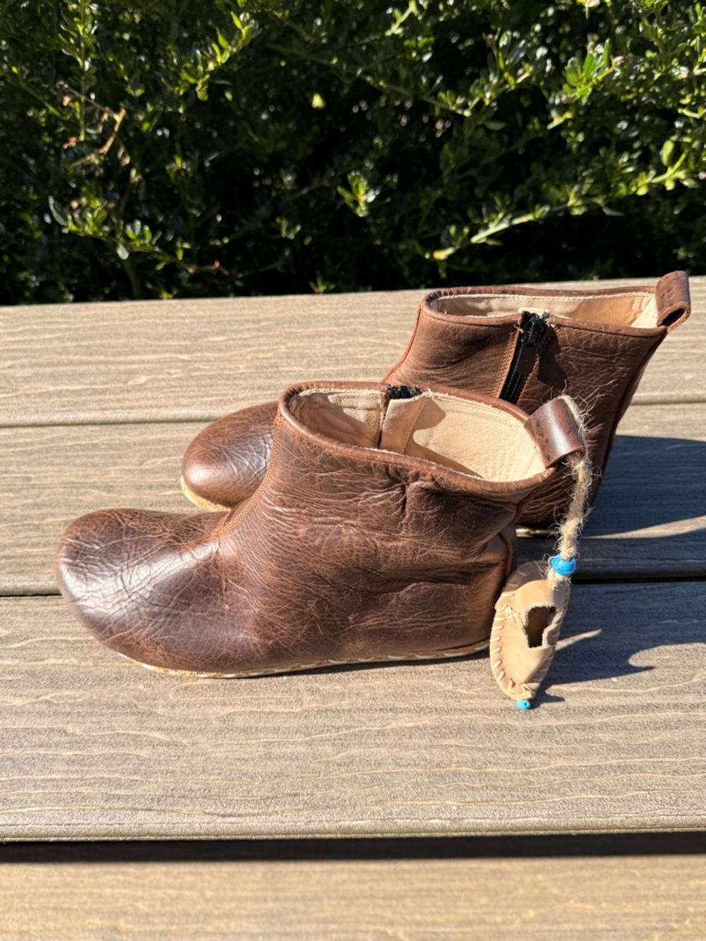 Kids Brown Leather Ankle Boots